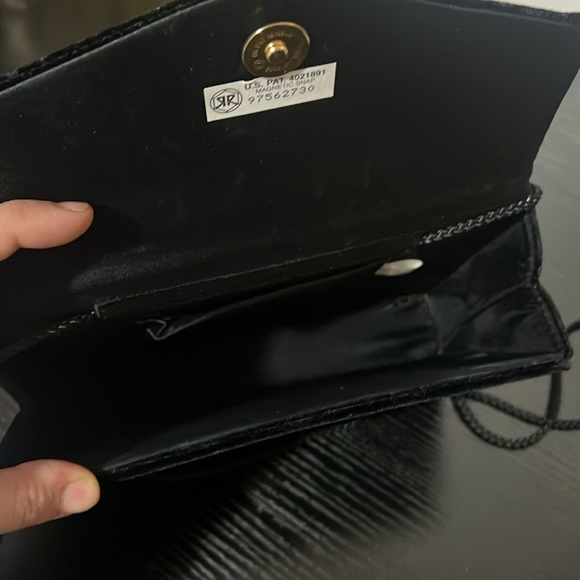 Black Velvet Clutch Purse - Picture 4 of 5